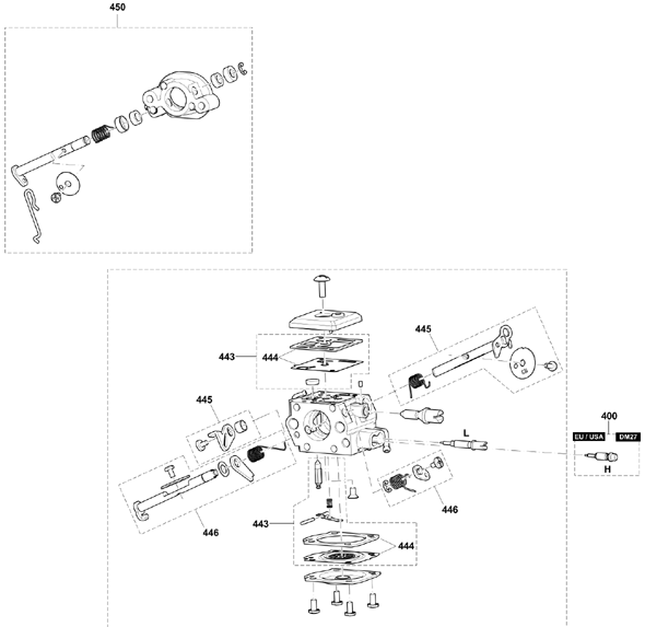 Diagram 6 Diagram and Parts List for EA6100PREL  Makita Chainsaw