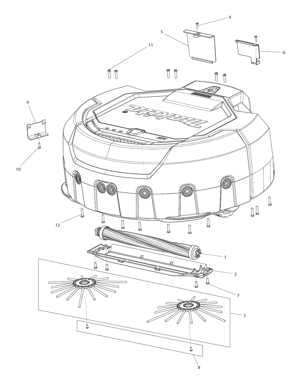 Page 11 Diagram and Parts List for DRC200Z  Makita Upright Vacuum