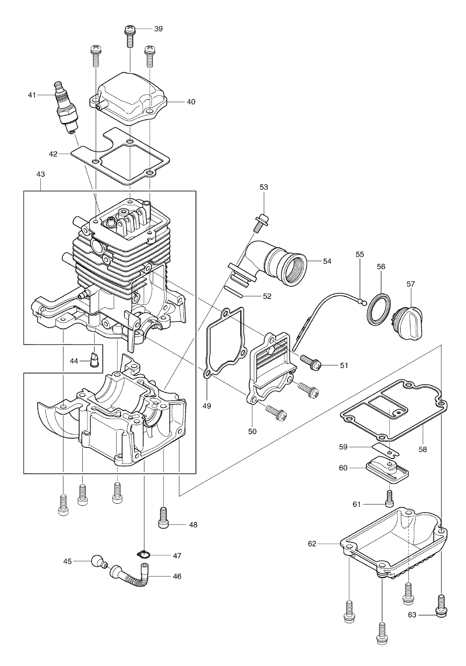 Page 1 Diagram and Parts List for PB2504  Makita Leaf Blower / Vacuum