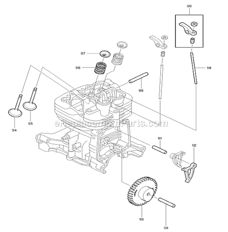 Page E Diagram and Parts List for BBX7600  Makita Leaf Blower / Vacuum