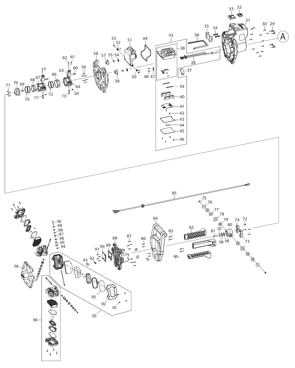Fig-1 Diagram and Parts List for DML814  Makita Worklight & Flashlight