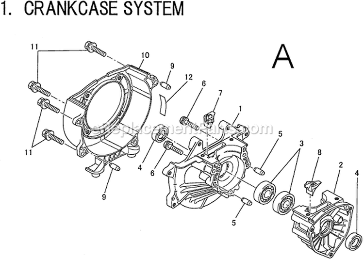 Page A Diagram and Parts List for BCM2610  Makita Trimmer