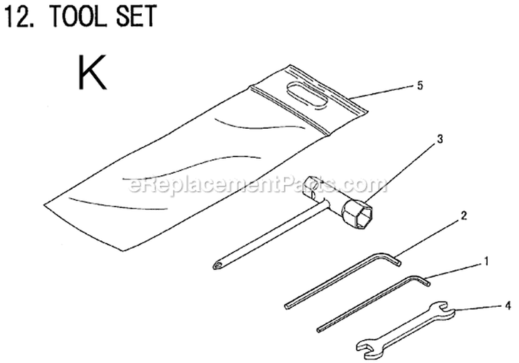 Page K Diagram and Parts List for BCM2610  Makita Trimmer