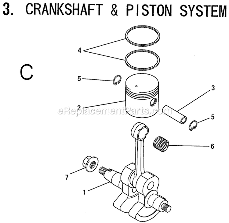 Page C Diagram and Parts List for BCM2610  Makita Trimmer