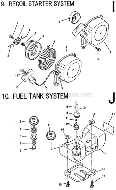 Page E Diagram and Parts List for BCM3310  Makita Trimmer