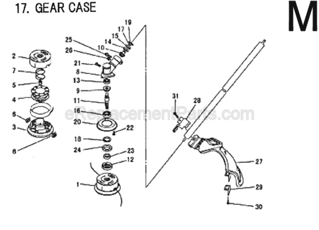 Page G Diagram and Parts List for BCM3310  Makita Trimmer