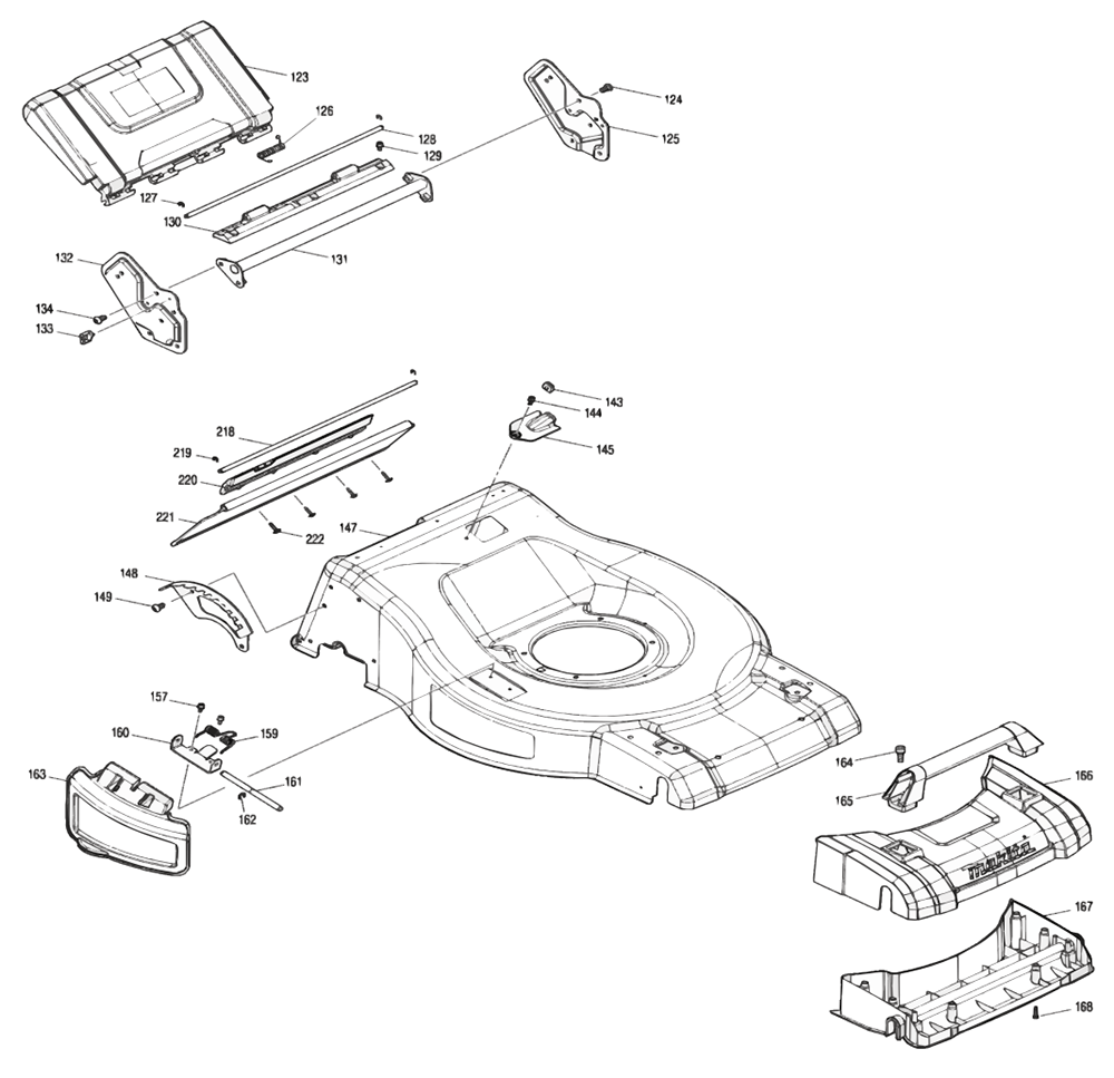Fig-2 Diagram and Parts List for XML06PT1  Makita Lawn Mower