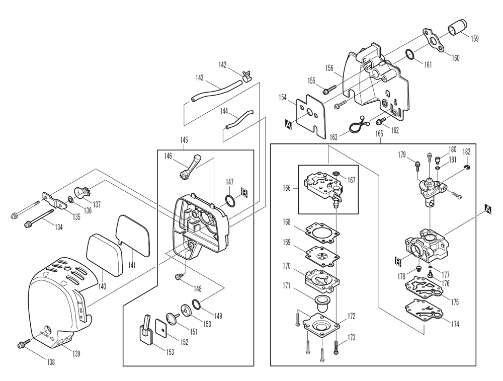 Page 4 Diagram and Parts List for EBH253L Type 1 Makita Trimmer