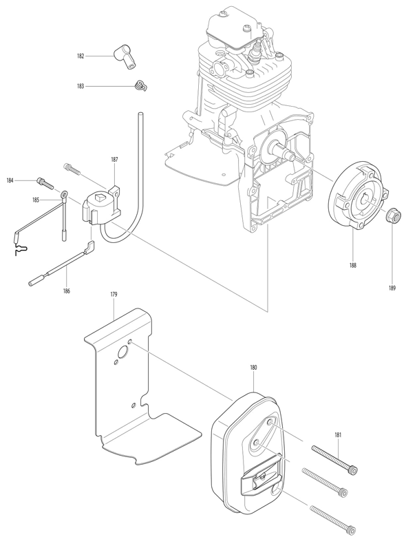 Diagram 6 Diagram and Parts List for EB7650TH  Makita Leaf Blower / Vacuum
