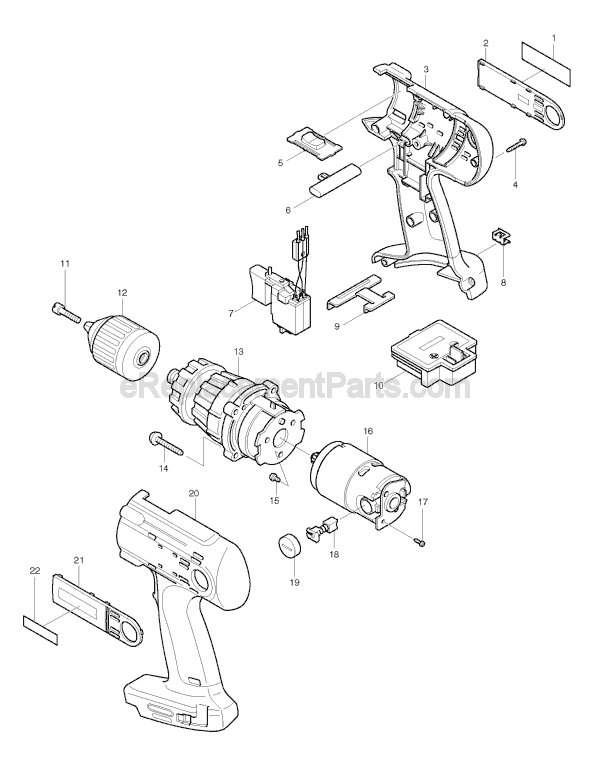 Page A Diagram and Parts List for BHP460  Makita Hammer Drill