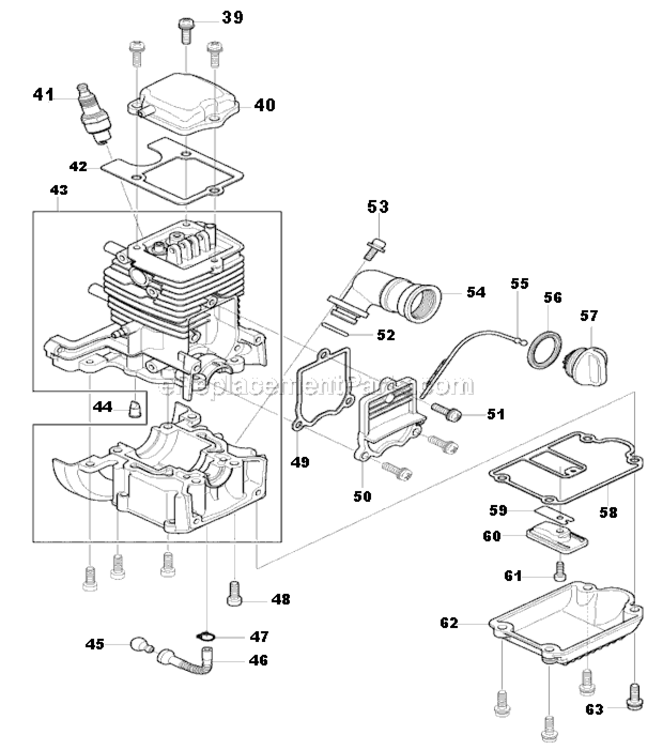 Page B Diagram and Parts List for BHX2500CA  Makita Leaf Blower / Vacuum