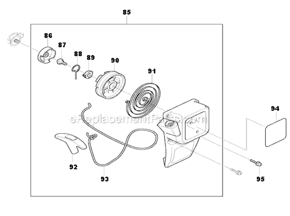 Page E Diagram and Parts List for BHX2500CA  Makita Leaf Blower / Vacuum