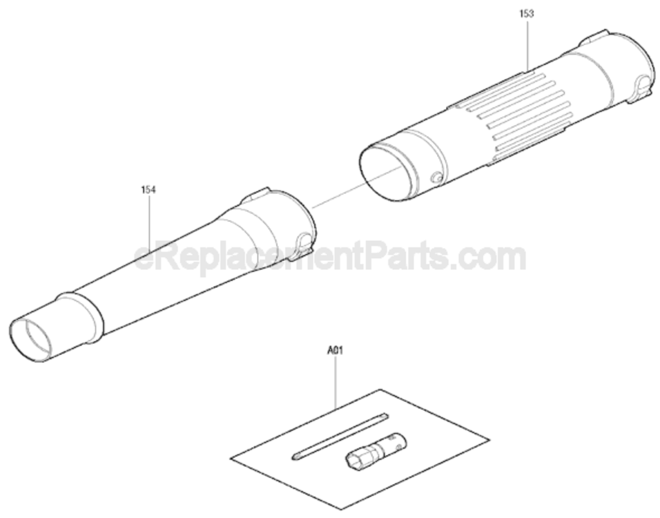 Page J Diagram and Parts List for BHX2500  Makita Leaf Blower / Vacuum