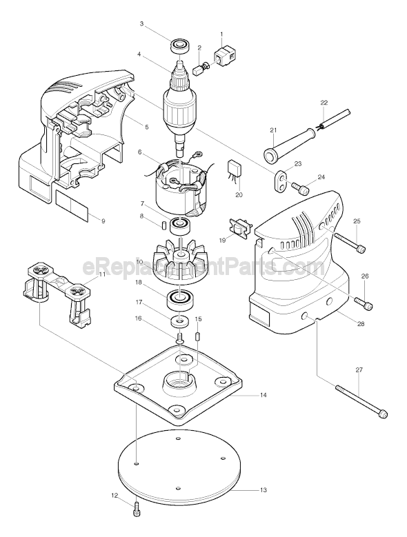 Page A Diagram and Parts List for BO4530  Makita Sander Polisher