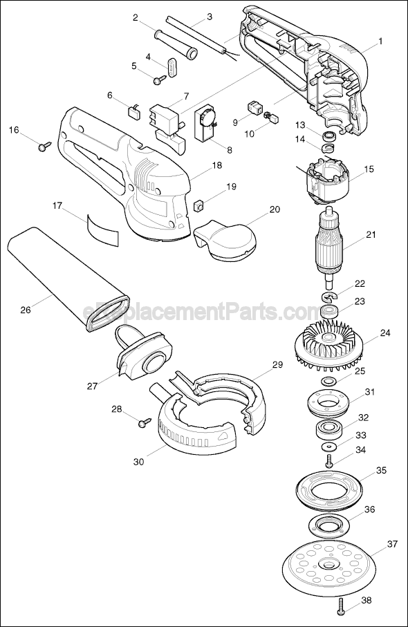 Page A Diagram and Parts List for BO5021K  Makita Sander Polisher