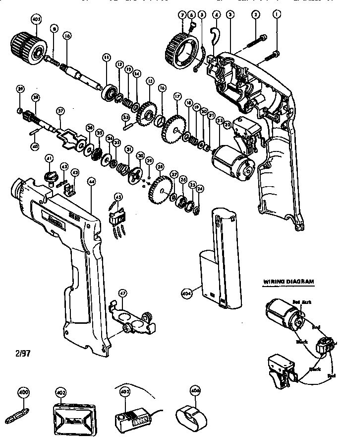Unit Parts Diagram and Parts List for 6011DW  Makita Drill