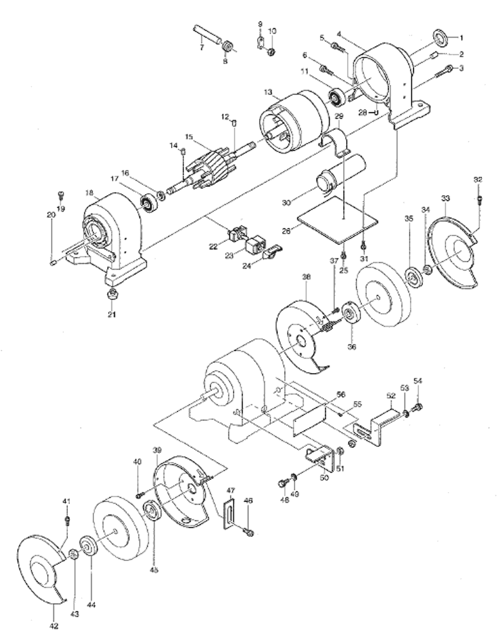 Page 1 Diagram and Parts List for 9306  Makita Grinder