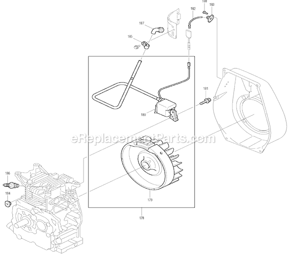Page H Diagram and Parts List for EW300TR  Makita Water Pump