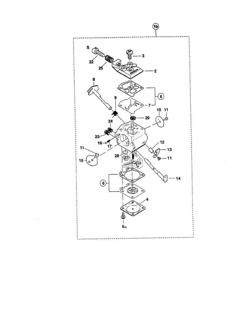Carburetor Diagram and Parts List for DCS540-18  Makita Chainsaw