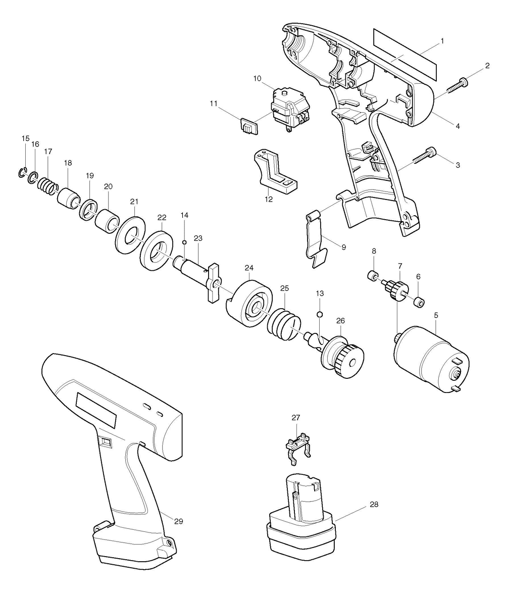 Page 1 Diagram and Parts List for 6903VDW  Makita Drill