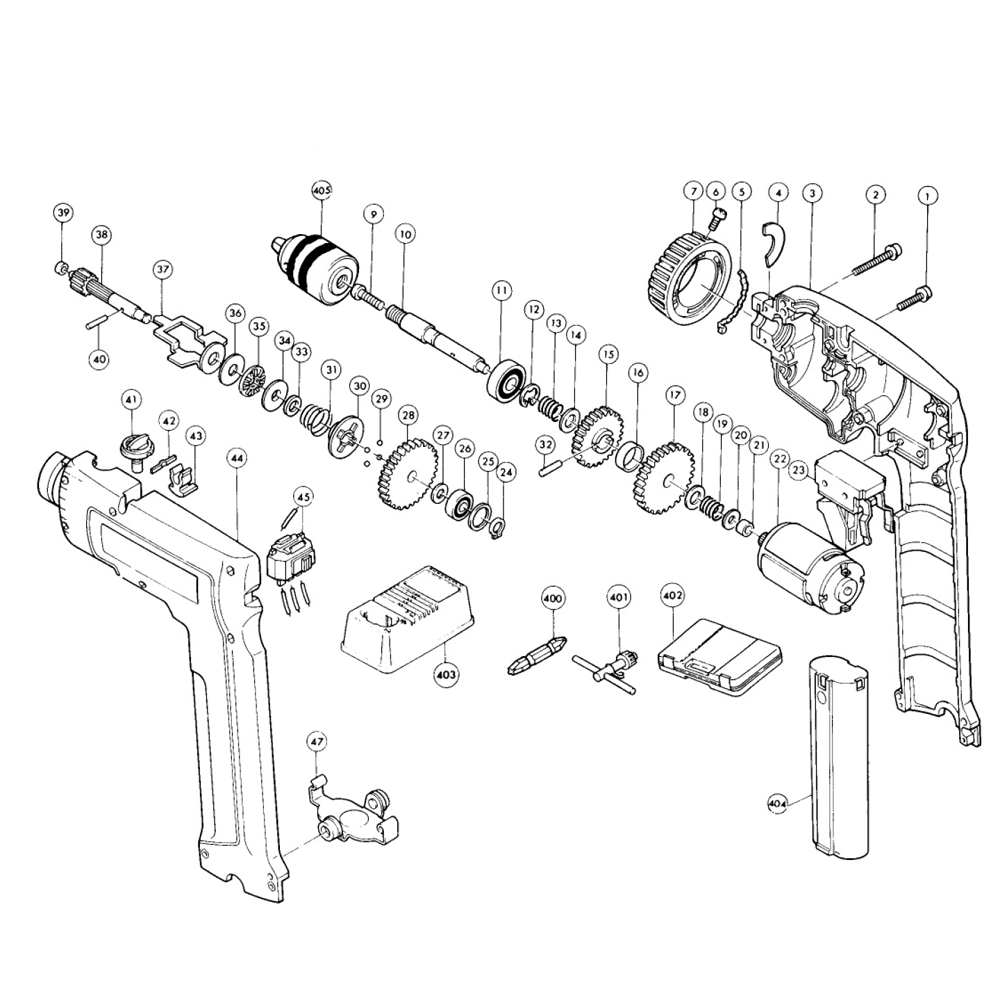 Page 1 Diagram and Parts List for 6093DW  Makita Drill