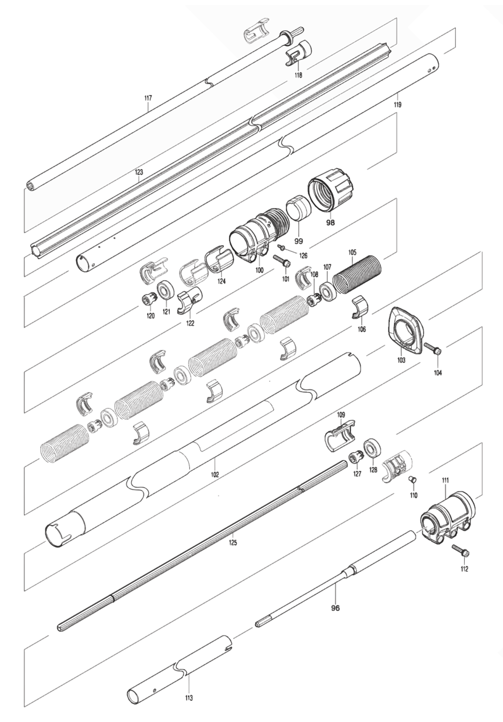 Fig-2 Diagram and Parts List for XAU02PTB  Makita Pole Saw