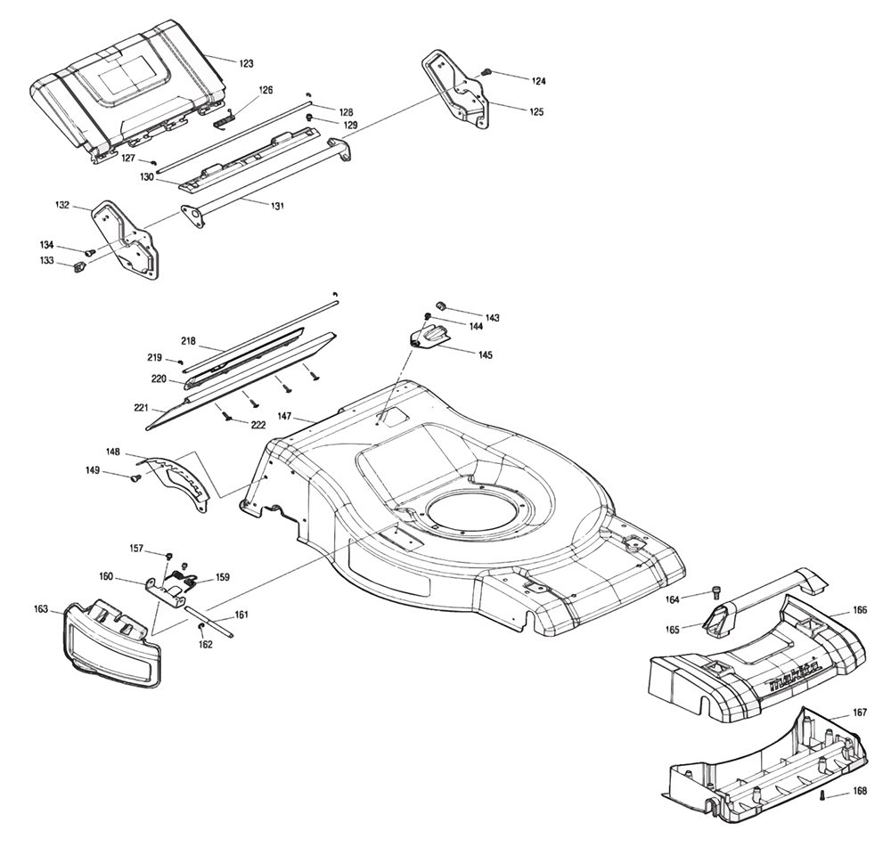 Fig-3 Diagram and Parts List for XML06Z  Makita Lawn Mower