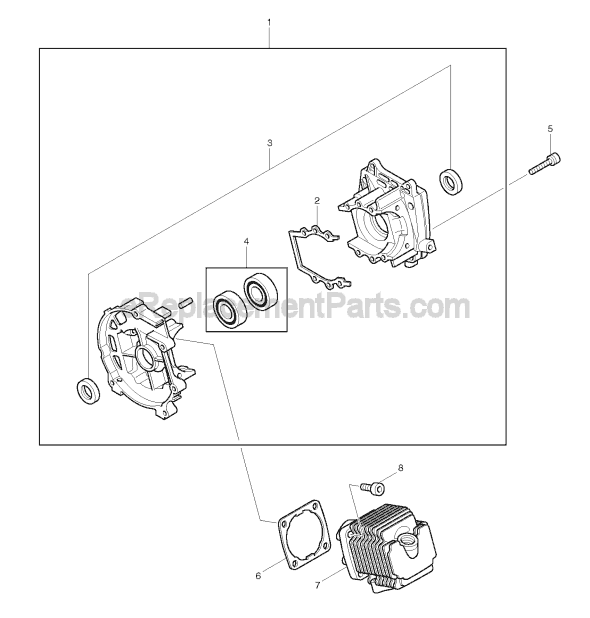 Page A Diagram and Parts List for EW110R  Makita Water Pump