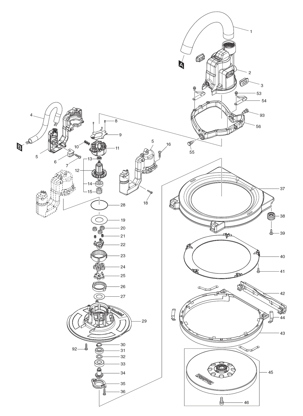 Fig-0 Diagram and Parts List for DSL800Z  Makita Pole Saw