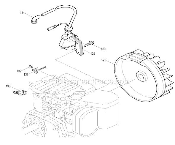 Page F Diagram and Parts List for EW300R  Makita Water Pump