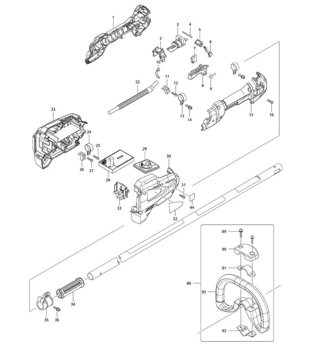 Page 2 Diagram and Parts List for XRU04M1  Makita Trimmer