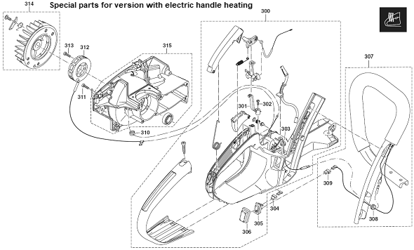 Diagram 7 Diagram and Parts List for DCS5001H  Makita Chainsaw