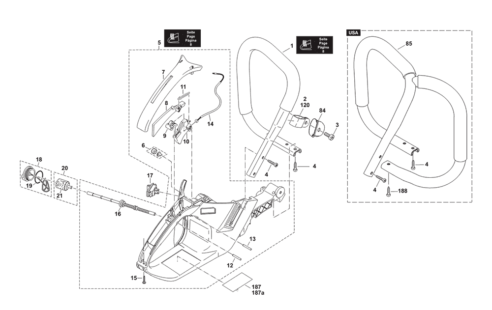 Page 9 Diagram and Parts List for DCS6401H  Makita Saw