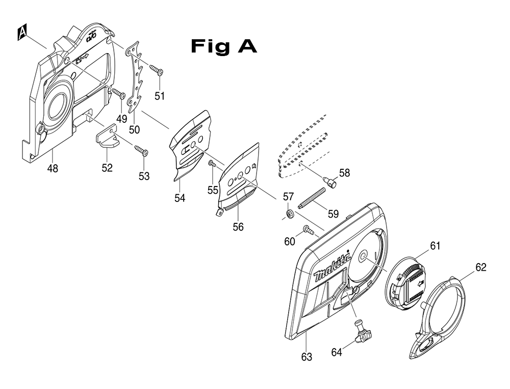 Page 1 Diagram and Parts List for XCU04PT  Makita Saw