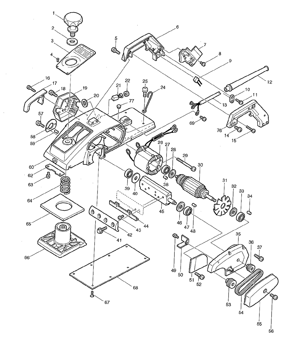 Page 1 Diagram and Parts List for 1804N  Makita Planer Jointer