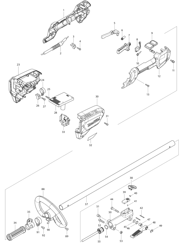 Diagram Diagram and Parts List for XRU12Z  Makita Trimmer