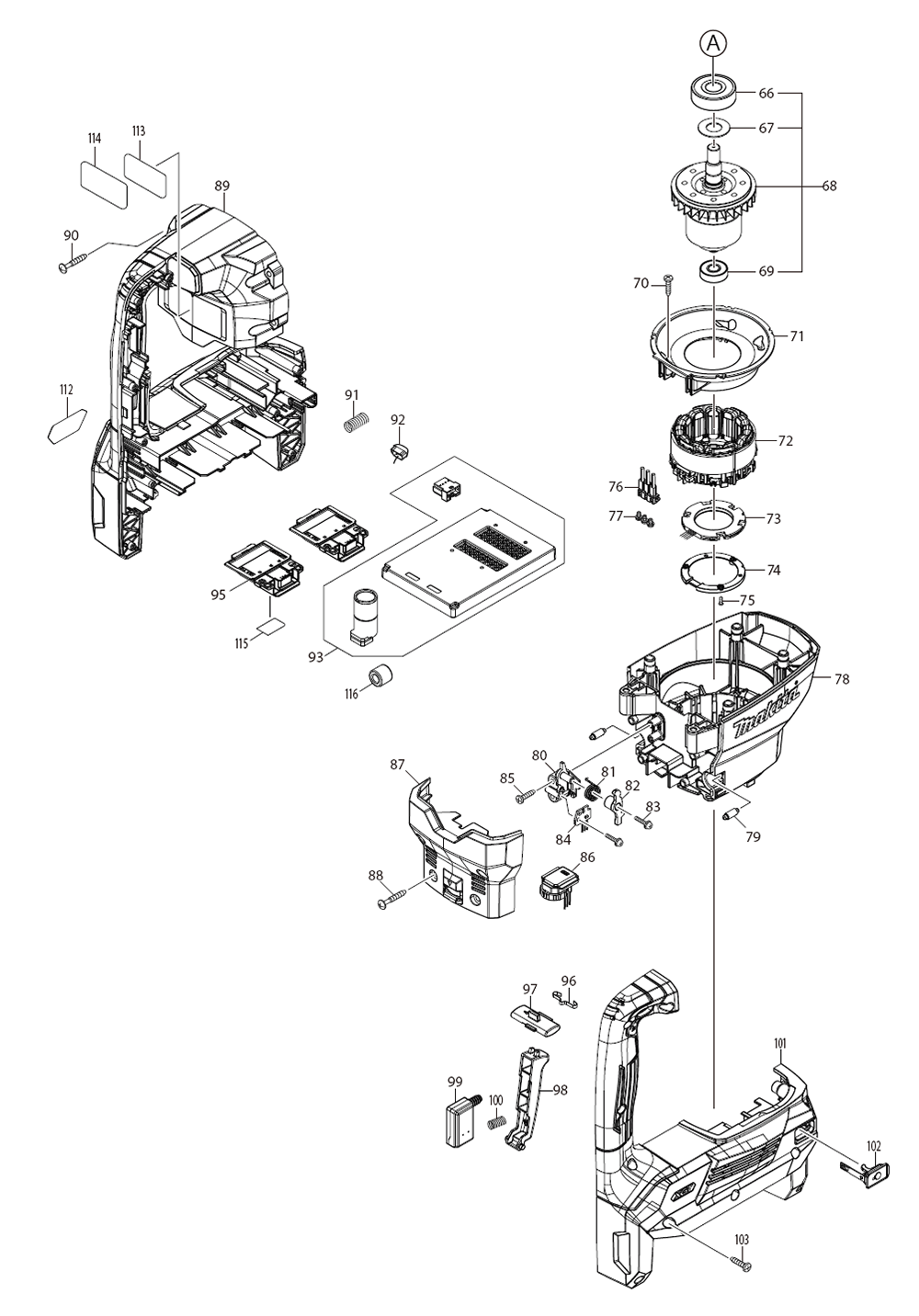Fig-1 Diagram and Parts List for GMH02PM  Makita Demolition Hammer