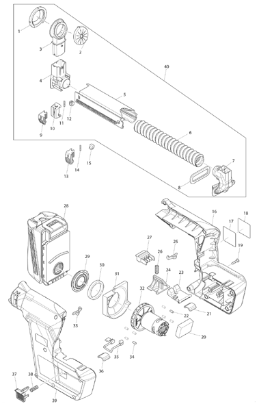 Diagram Diagram and Parts List for DX01  Makita Industrial Fan / Circulator