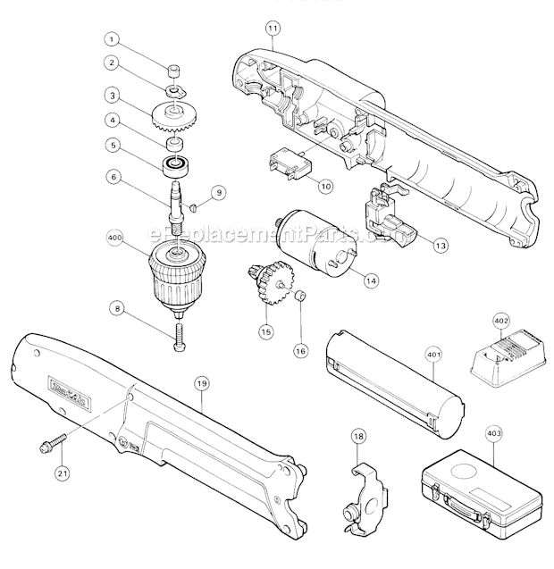 Page A Diagram and Parts List for DA390DW  Makita Cordless Drill