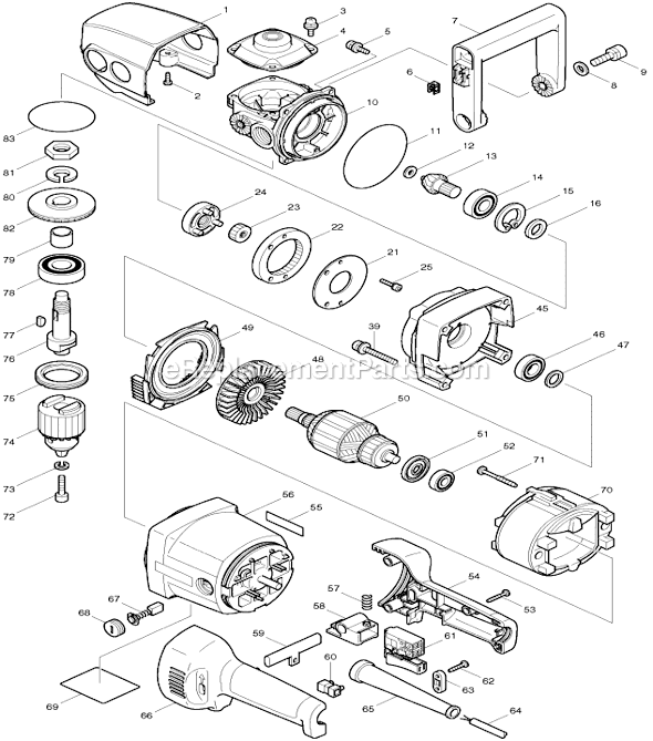 Page A Diagram and Parts List for DA4030  Makita Electric Drill