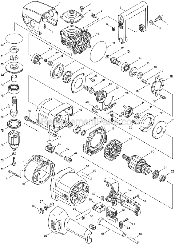 Page A Diagram and Parts List for DA4031  Makita Electric Drill