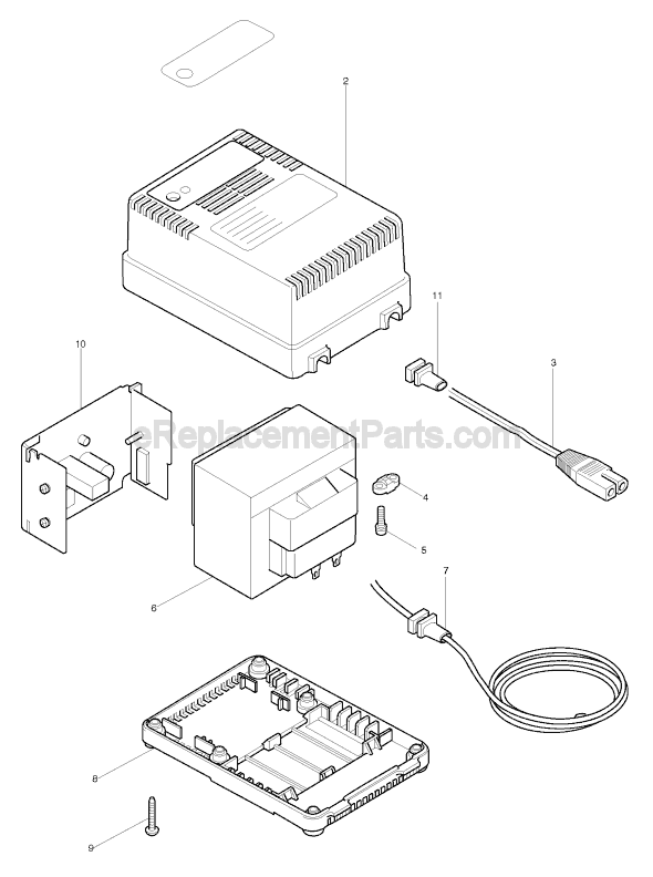 Page A Diagram and Parts List for DC240  Makita Charger