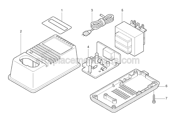 Page A Diagram and Parts List for DC7100  Makita Charger