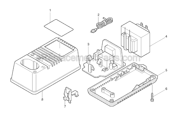 Page A Diagram and Parts List for DC9700  Makita Charger