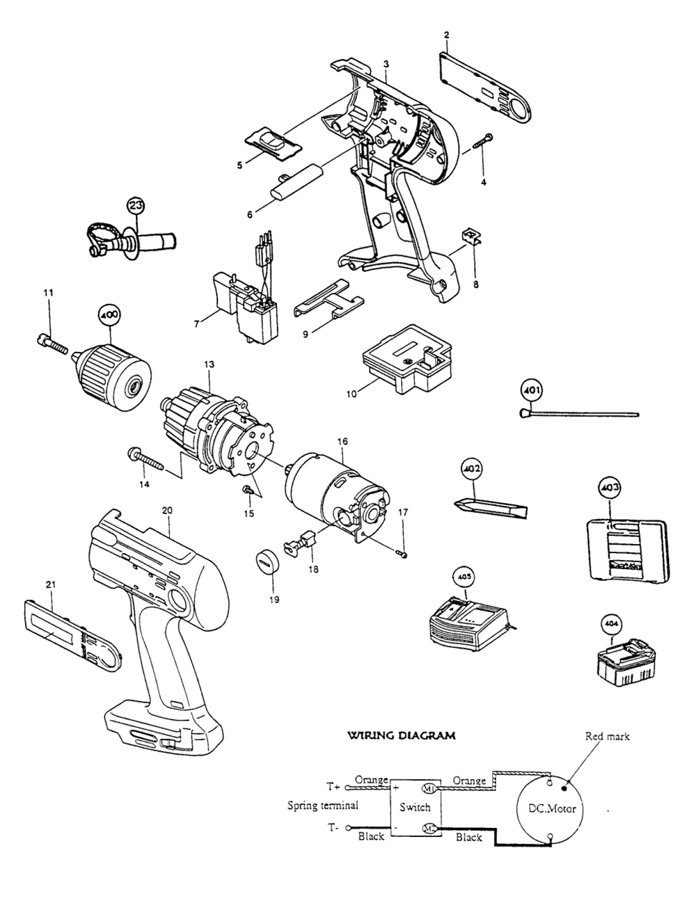 Page 1 Diagram and Parts List for BHP460SH  Makita Drill