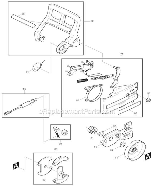 Page C Diagram and Parts List for DCS341  Makita Chainsaw