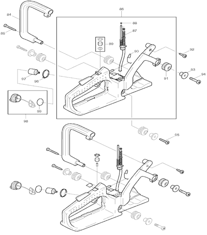 Page F Diagram and Parts List for DCS341  Makita Chainsaw
