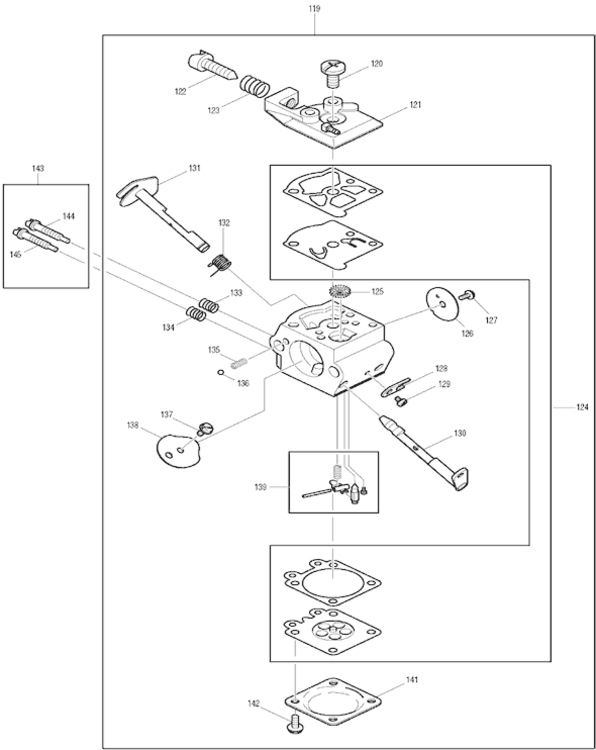 Page H Diagram and Parts List for DCS341  Makita Chainsaw