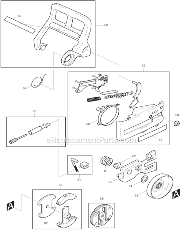 Page C Diagram and Parts List for DCS400  Makita Chainsaw