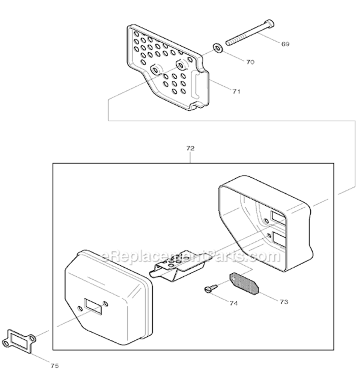 Page D Diagram and Parts List for DCS400  Makita Chainsaw